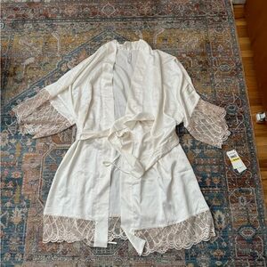 Cream Lacy “Silk” Robe